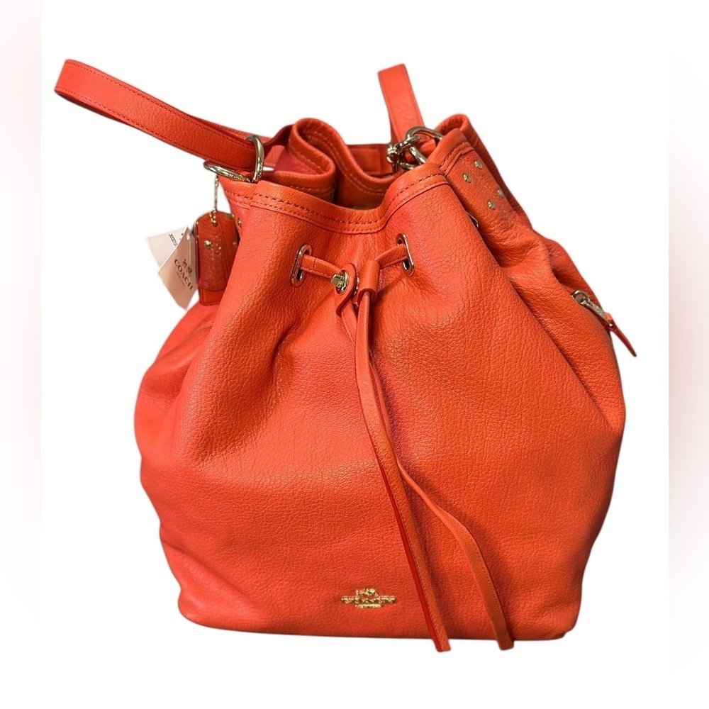 Coach  Leather TurnLock Tie Bucket Bag - Picture 15 of 17